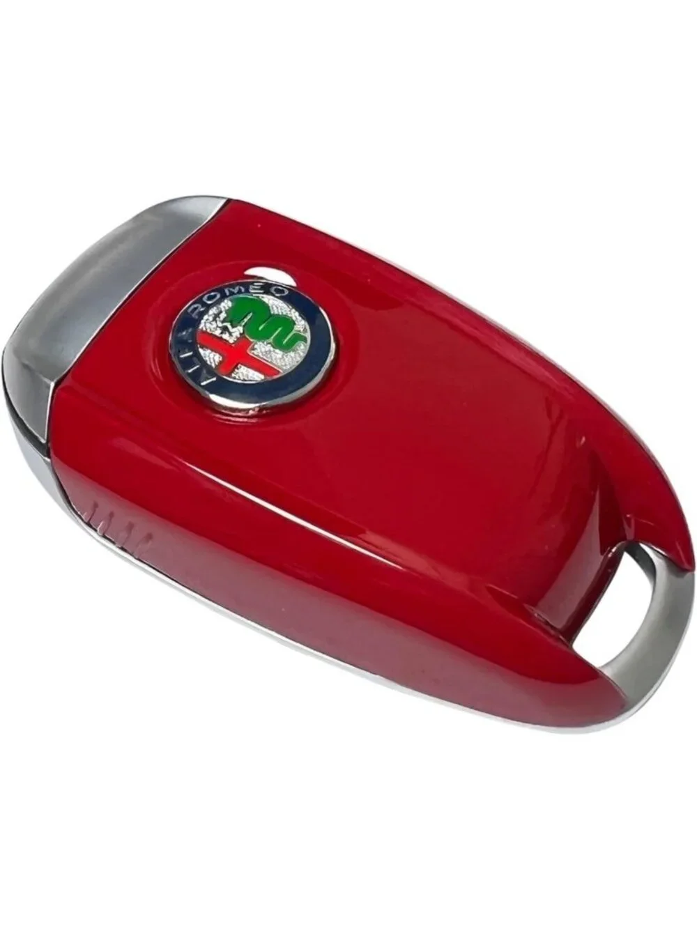 3D Carbon Fiber Black Smart Key Fob Cover Case for Alfa Romeo - Color Logo Red